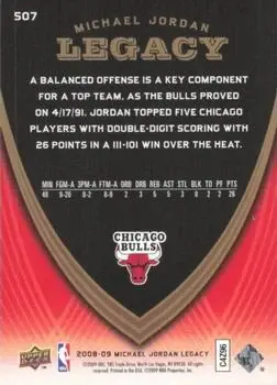 2008-09 Upper Deck Michael Jordan Legacy Collection #507 - Michael Jordan - Chicago Bulls - Back
