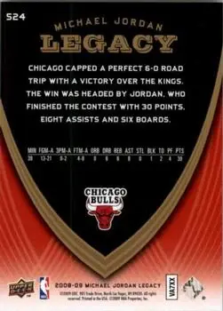 2008-09 Upper Deck Michael Jordan Legacy Collection #524 - Michael Jordan - Chicago Bulls - Back