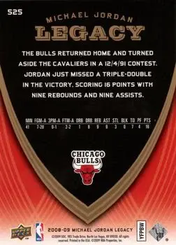 2008-09 Upper Deck Michael Jordan Legacy Collection #525 - Michael Jordan - Chicago Bulls - Back