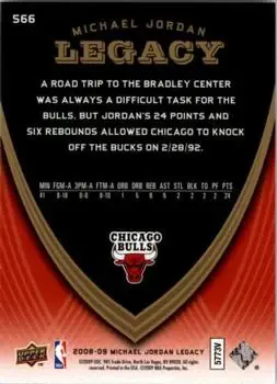 2008-09 Upper Deck Michael Jordan Legacy Collection #566 - Michael Jordan - Chicago Bulls - Back