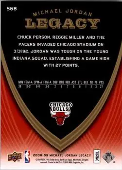 2008-09 Upper Deck Michael Jordan Legacy Collection #568 - Michael Jordan - Chicago Bulls - Back
