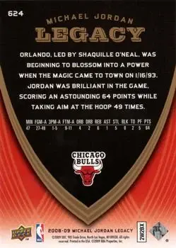 2008-09 Upper Deck Michael Jordan Legacy Collection #624 - Michael Jordan - Chicago Bulls - Back