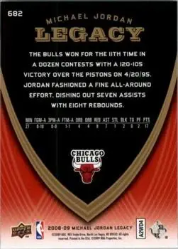 2008-09 Upper Deck Michael Jordan Legacy Collection #682 - Michael Jordan - Chicago Bulls - Back