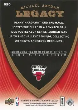 2008-09 Upper Deck Michael Jordan Legacy Collection #690 - Michael Jordan - Chicago Bulls - Back