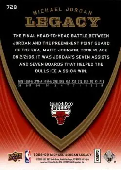2008-09 Upper Deck Michael Jordan Legacy Collection #728 - Michael Jordan - Chicago Bulls - Back 2008-09 Upper Deck Michael Jordan Legacy Collection #728 - Michael Jordan - Chicago Bulls - Back