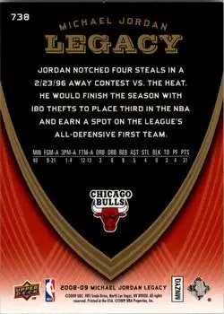 2008-09 Upper Deck Michael Jordan Legacy Collection #738 - Michael Jordan - Chicago Bulls - Back