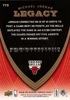 2008-09 Upper Deck Michael Jordan Legacy Collection #773 - Michael Jordan - Chicago Bulls - Back