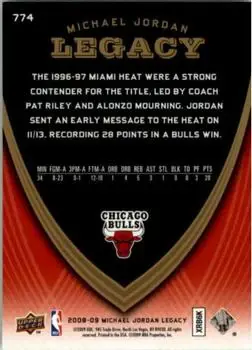 2008-09 Upper Deck Michael Jordan Legacy Collection #774 - Michael Jordan - Chicago Bulls - Back 2008-09 Upper Deck Michael Jordan Legacy Collection #774 - Michael Jordan - Chicago Bulls - Back