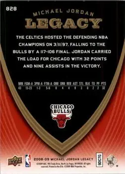 2008-09 Upper Deck Michael Jordan Legacy Collection #828 - Michael Jordan - Chicago Bulls - Back