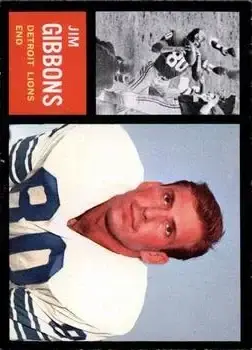 1962 Topps #54 - Jim Gibbons - Detroit Lions - Front