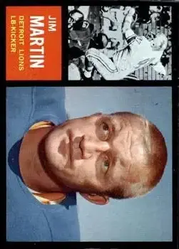 1962 Topps #55 - Jim Martin - Detroit Lions - Front