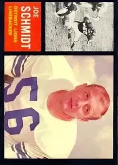 1962 Topps #59 - Joe Schmidt - Detroit Lions