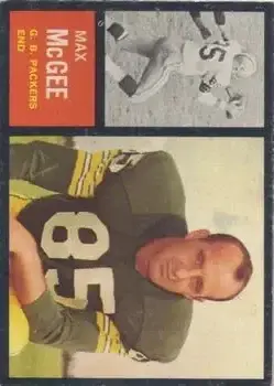 1962 Topps #67 - Max McGee - Green Bay Packers - Front
