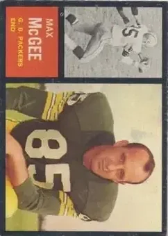 1962 Topps #67 - Max McGee - Green Bay Packers
