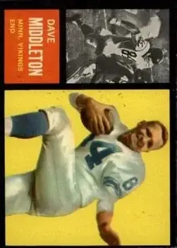 1962 Topps #95 - Dave Middleton - Minnesota Vikings - Front