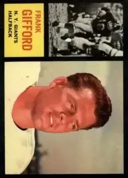 1962 Topps #104 - Frank Gifford - New York Giants - Front