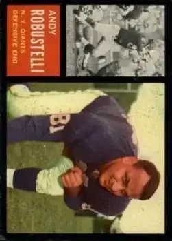 1962 Topps #108 - Andy Robustelli - New York Giants - Front