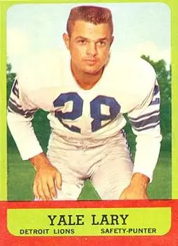 1963 Topps #33 - Yale Lary - Detroit Lions - Front