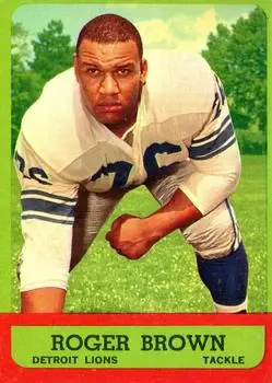 1963 Topps #34 - Roger Brown - Detroit Lions - Front 1963 Topps #34 - Roger Brown - Detroit Lions - Front