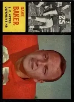 1962 Topps #162 - Dave Baker - San Francisco 49ers