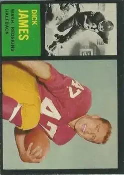 1962 Topps #165 - Dick James - Washington Redskins - Front