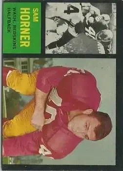 1962 Topps #167 - Sam Horner - Washington Redskins - Front 1962 Topps #167 - Sam Horner - Washington Redskins - Front