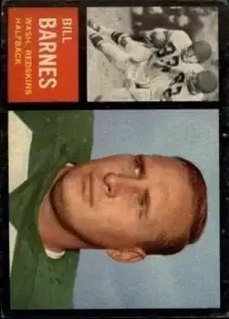 1962 Topps #168 - Bill Barnes - Washington Redskins - Front 1962 Topps #168 - Bill Barnes - Washington Redskins - Front