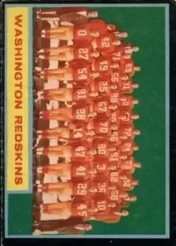 1962 Topps #175 - Card #175 - Washington Redskins - Front 1962 Topps #175 - Card #175 - Washington Redskins - Front