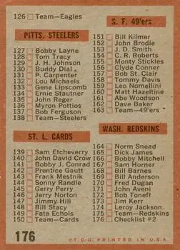 1962 Topps #176 - Card #176 - Back 1962 Topps #176 - Card #176 - Back
