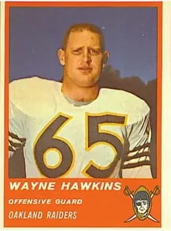 1963 Fleer #61 - Wayne Hawkins - Oakland Raiders