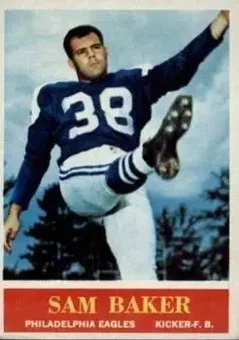 1964 Philadelphia #127 - Sam Baker - Philadelphia Eagles