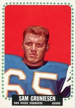 1964 Topps #158 - Sam Gruneisen - San Diego Chargers