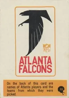 1966 Philadelphia #13 - Card #13 - Atlanta Falcons