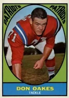 1967 Topps #8 - Don Oakes - Boston Patriots 1967 Topps #8 - Don Oakes - Boston Patriots