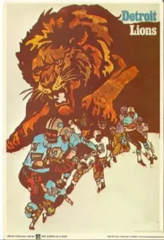 1968 Fleer Big Signs #NNO - Card #NNO - Detroit Lions