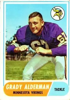 1968 Topps #3 - Grady Alderman - Minnesota Vikings