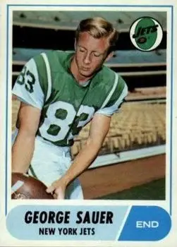 1968 Topps #13 - George Sauer - New York Jets