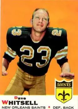 1969 Topps #14 - Dave Whitsell - New Orleans Saints