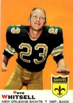 1969 Topps #14 - Dave Whitsell - New Orleans Saints