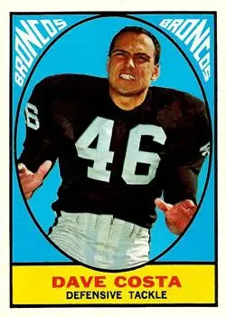 1967 Topps #33 - Dave Costa - Denver Broncos