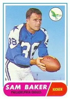 1968 Topps #32 - Sam Baker - Philadelphia Eagles