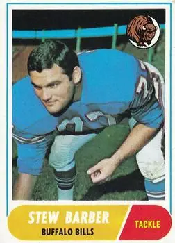 1968 Topps #44 - Stew Barber - Buffalo Bills