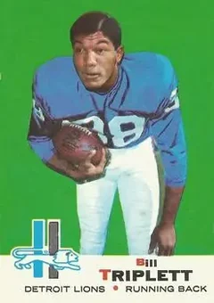 1969 Topps #32 - Bill Triplett - Detroit Lions