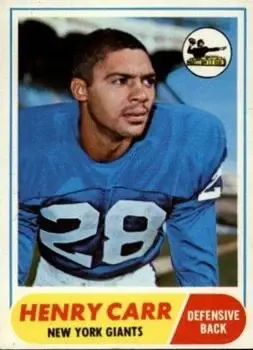 1968 Topps #57 - Henry Carr - New York Giants