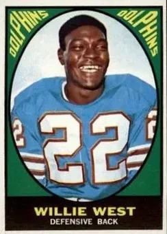 1967 Topps #80 - Willie West - Miami Dolphins