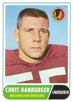 1968 Topps #62 - Chris Hanburger - Washington Redskins