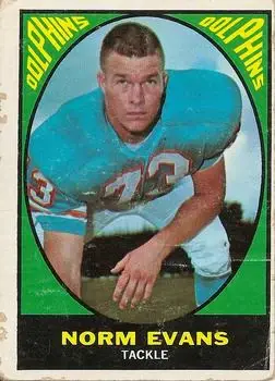 1967 Topps #85 - Norman Evans - Miami Dolphins
