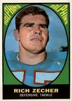 1967 Topps #87 - Rich Zecher - Miami Dolphins
