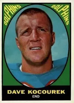 1967 Topps #88 - Dave Kocourek - Miami Dolphins