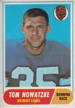 1968 Topps #78 - Tom Nowatzke - Detroit Lions
